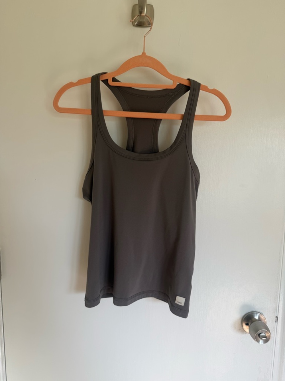 Woman’s Vuori Lux Racerback Tank - Chia (taupe)